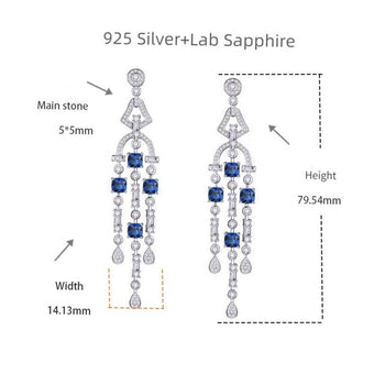 LAB GROWN SAPPHIRE AZURE CASCADE EARRINGS IN STERLING SILVER