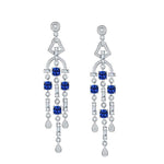 LAB GROWN SAPPHIRE AZURE CASCADE EARRINGS IN STERLING SILVER