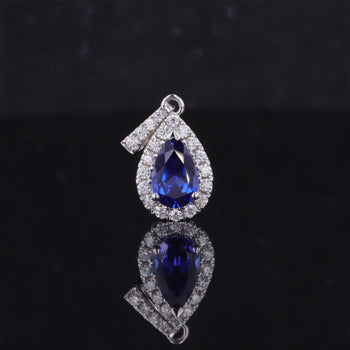 LAB GROWN SAPPHIRE OR EMERALD GEMSTONE PENDANT IN 14K SOLID GOLD