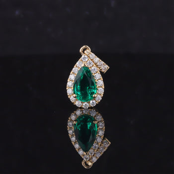 LAB GROWN SAPPHIRE OR EMERALD GEMSTONE PENDANT IN 14K SOLID GOLD