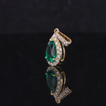 LAB GROWN SAPPHIRE OR EMERALD GEMSTONE PENDANT IN 14K SOLID GOLD