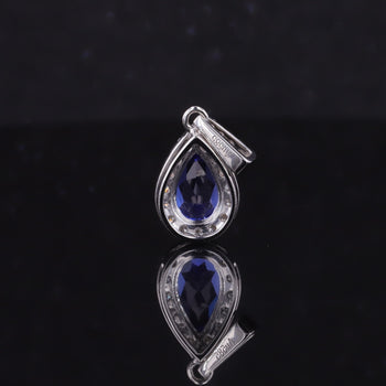 LAB GROWN SAPPHIRE OR EMERALD GEMSTONE PENDANT IN 14K SOLID GOLD