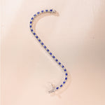 LAB GROWN SAPPHIRE TENNIS CHAIN BRACELET IN STERLING SILVER