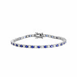 LAB GROWN SAPPHIRE TENNIS CHAIN BRACELET IN STERLING SILVER