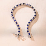 LAB GROWN SAPPHIRE TENNIS CHAIN BRACELET IN STERLING SILVER