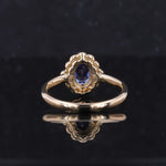 LAB GROWN SAPPHIRE WITH MOISSANITE HALO RING IN 9K/10K/14K/18K SOLID GOLD