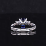 ROUND CUT LAB GROWN SAPPHIRE ROYAL BLUE RING IN 14K SOLID GOLD