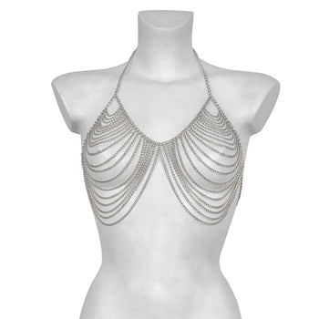 LAYERED DRAPED BODY CHAIN BRALETTE