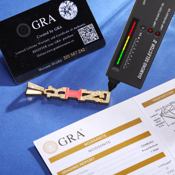 MOISSANIT-KÖNIG-ANHÄNGER-HALSKETTE AUS STERLINGSILBER