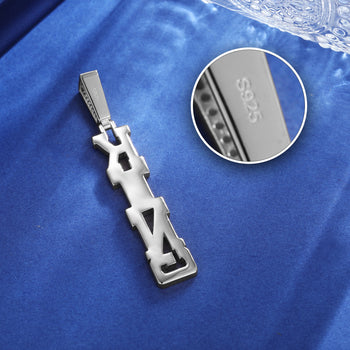 MOISSANIT-KÖNIG-ANHÄNGER-HALSKETTE AUS STERLINGSILBER