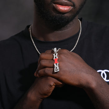 MOISSANIT-KÖNIG-ANHÄNGER-HALSKETTE AUS STERLINGSILBER