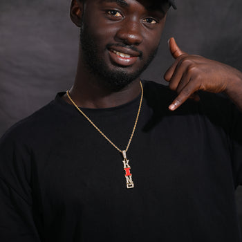 MOISSANIT-KÖNIG-ANHÄNGER-HALSKETTE AUS STERLINGSILBER