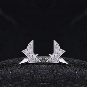 Boucles d'oreilles à clous en moissanite géométrique et argent sterling