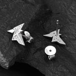 GEOMETRIC MOISSANITE PUSH BACK STUD EARRINGS IN STERLING SILVER