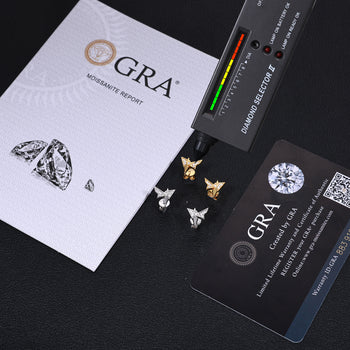 Boucles d'oreilles à clous en moissanite géométrique et argent sterling