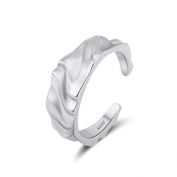 LIQUID WAVE OPEN RING IN STERLING SILVER