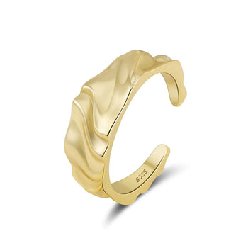 LIQUID WAVE OPEN RING IN STERLING SILVER