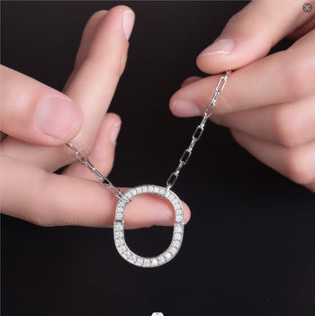 Pendentif en moissanite Lock en argent sterling