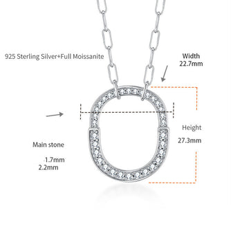 Pendentif en moissanite Lock en argent sterling