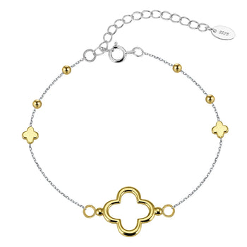 LUCKY CLOVER CHAIN BRACELET IN STERLING SILVER