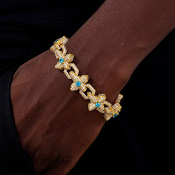 MOISSANITE DIAMOND CRYO CROSS CHAIN BRACELET IN STERLING SILVER