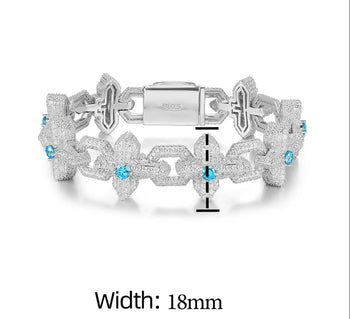 MOISSANITE DIAMOND CRYO CROSS CHAIN BRACELET IN STERLING SILVER