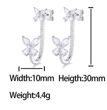 Ohrringe in Schmetterlingsform mit Moissanit im Marquiseschliff aus Sterlingsilber