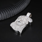 MARQUISE CUT MOISSANITE DIAMOND ICED OUT JESUS PENDANT IN STERLING SILVER