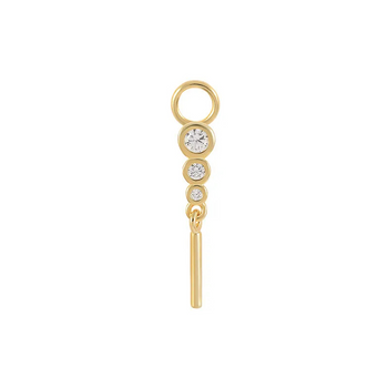 MINI CHARM DROP PIERCINGS ACCESSORY IN STERLING SILVER