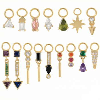 MINI CHARM DROP PIERCINGS ACCESSORY IN STERLING SILVER