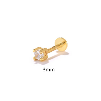 MINI CROWN PRONG PIERCING IN STERLING SILVER