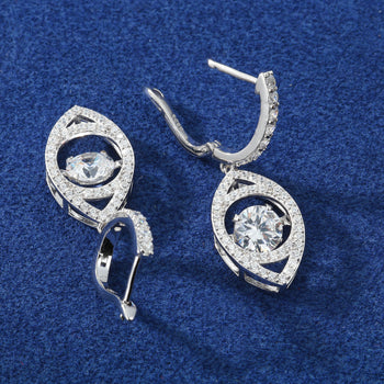 Boucles d'oreilles en forme de goutte en moissanite et argent sterling 