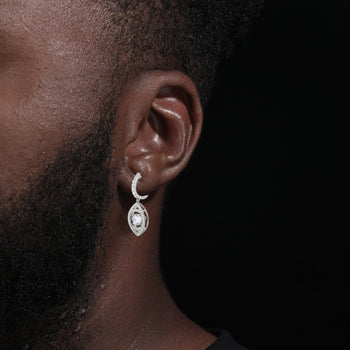 Boucles d'oreilles en forme de goutte en moissanite et argent sterling 