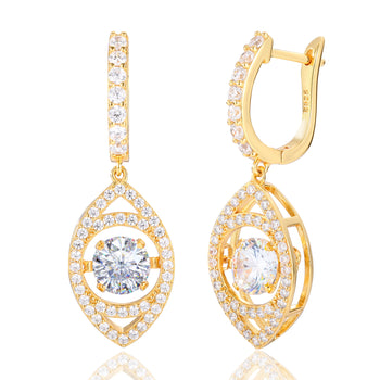 Boucles d'oreilles en forme de goutte en moissanite et argent sterling 