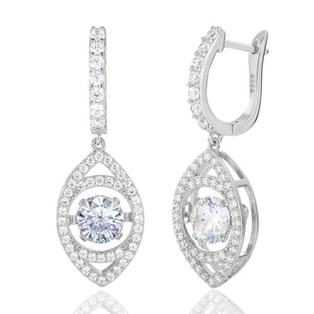 Boucles d'oreilles en forme de goutte en moissanite et argent sterling 