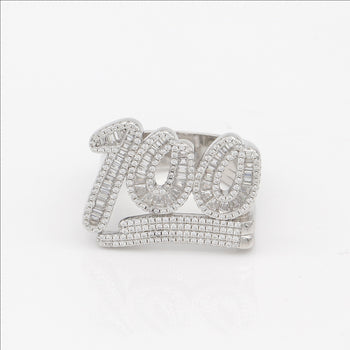 Bague en argent sterling sertie de moissanite 100 points