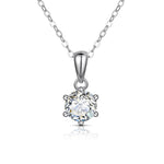 MOISSANITE 1CT ROUND BRILLIANT CUT PENDANT IN STERLING SILVER