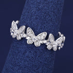 MOISSANITE ADJUSTABLE BUTTERFLY RING IN STERLING SILVER