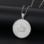 MOISSANITE ALLAH PENDANT IN STERLING SILVER