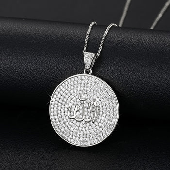 Pendentif Allah en moissanite et argent sterling