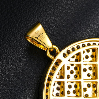 Pendentif Allah en moissanite et argent sterling