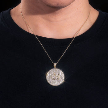 Pendentif Allah en moissanite et argent sterling