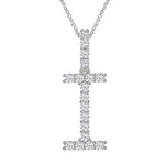 MOISSANITE ALPHABET INITIAL NAME LETTER PENDANT IN STERLING SILVER