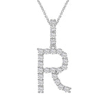 MOISSANITE ALPHABET INITIAL NAME LETTER PENDANT IN STERLING SILVER