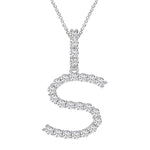 MOISSANITE ALPHABET INITIAL NAME LETTER PENDANT IN STERLING SILVER