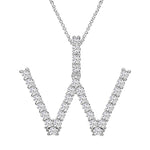 MOISSANITE ALPHABET INITIAL NAME LETTER PENDANT IN STERLING SILVER