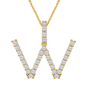 MOISSANITE ALPHABET INITIAL NAME LETTER PENDANT IN STERLING SILVER