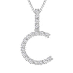 MOISSANITE ALPHABET INITIAL NAME LETTER PENDANT IN STERLING SILVER