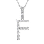 MOISSANITE ALPHABET INITIAL NAME LETTER PENDANT IN STERLING SILVER