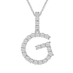 MOISSANITE ALPHABET INITIAL NAME LETTER PENDANT IN STERLING SILVER